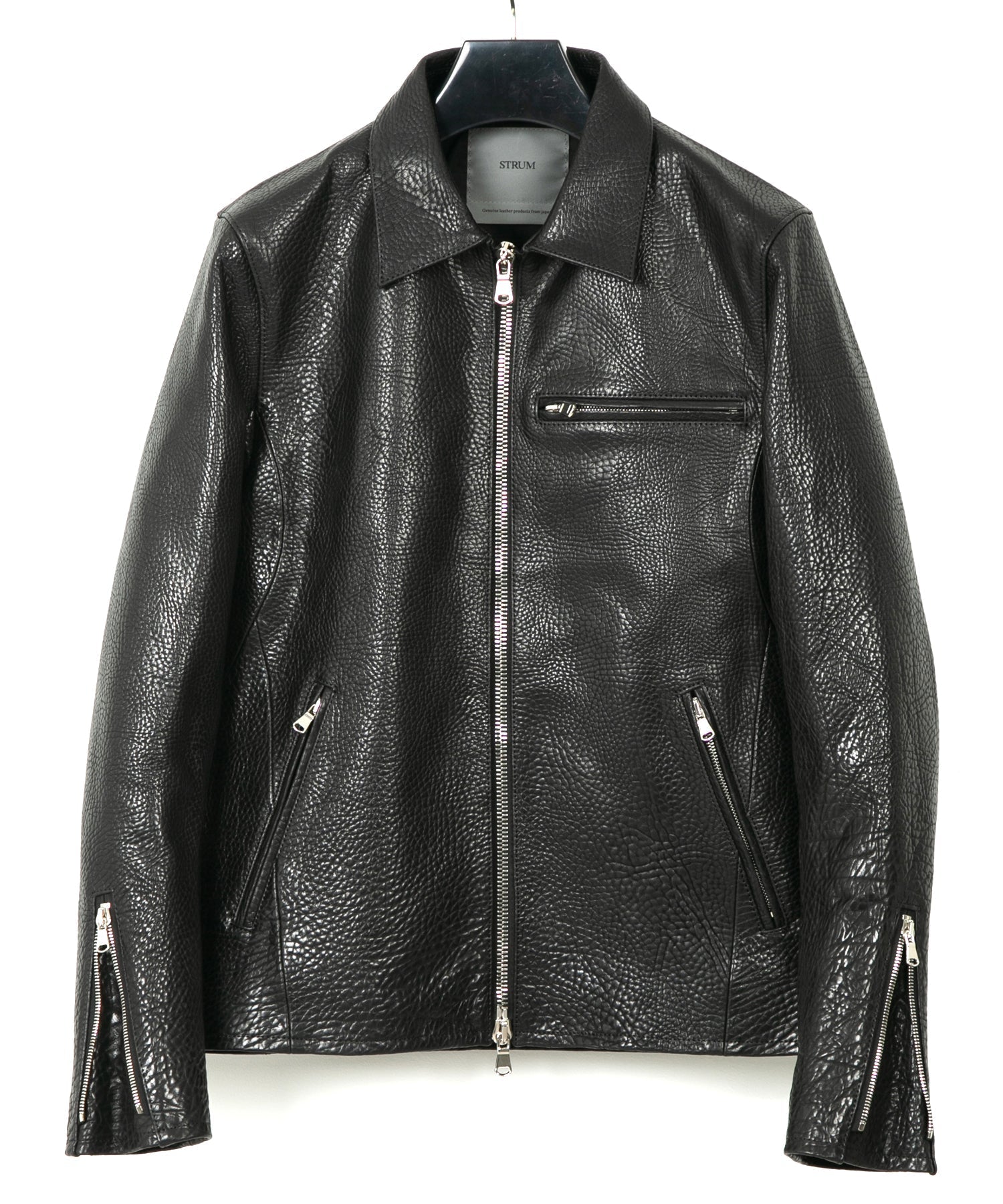 Load image into Gallery viewer, Full tannin pit-tanned, shrink-wrapped, steerhide M.VINCENTS Single Rider Jacket - BLACK