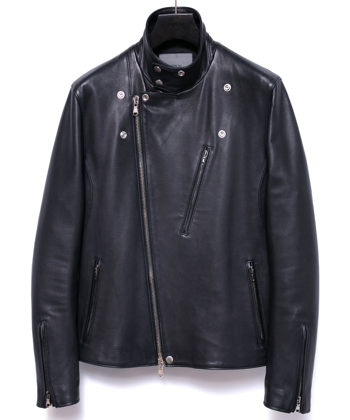 Oil Calfskin BIRD MAN Double Riders - BLACK