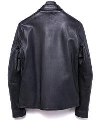 Oil Calfskin BIRD MAN Double Riders - BLACK