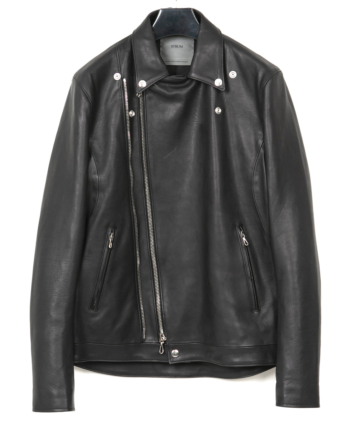 オイルカーフ RAVEN ダブルライダースジャケット - BLACK