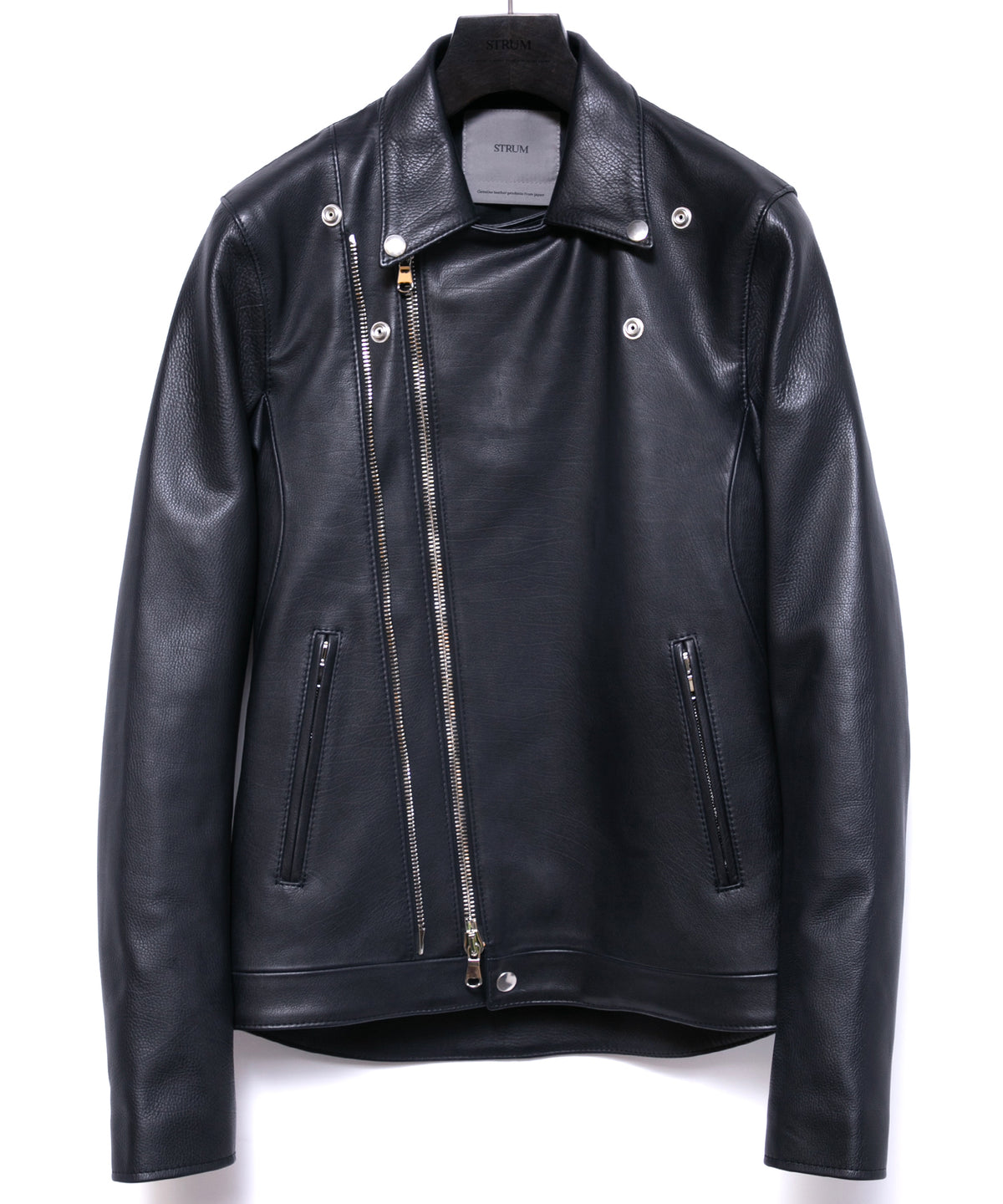 Oil Calfskin RAVEN Double Riders - BLACK