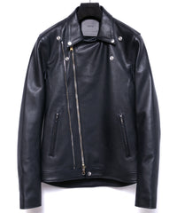 オイルカーフ RAVEN ダブルライダースジャケット - BLACK