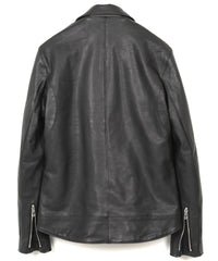 オイルカーフ RAVEN ダブルライダースジャケット - BLACK