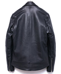 オイルカーフ RAVEN ダブルライダースジャケット - BLACK