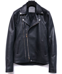 オイルカーフ RAVEN ダブルライダースジャケット - BLACK