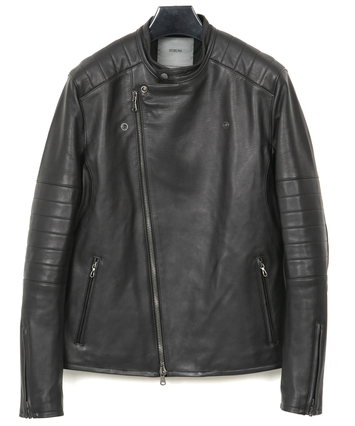 オイルカーフ RAW BURST セミダブルライダースジャケット - BLACK