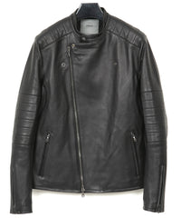 オイルカーフ RAW BURST セミダブルライダースジャケット - BLACK