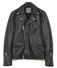 オイルカーフ SPEEDER ダブルライダースジャケット - BLACK