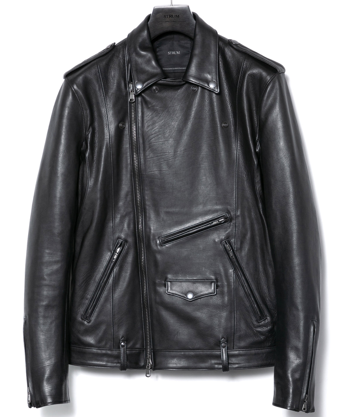 Oil Calfskin Double Riders ROM [DARK] - BLACK