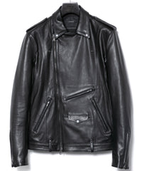 Oil Calfskin Double Riders ROM [DARK] - BLACK