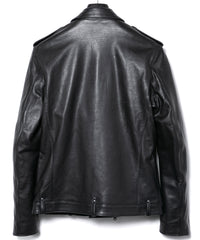 Oil Calfskin Double Riders ROM [DARK] - BLACK