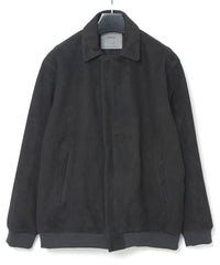Load image into Gallery viewer, Suede Sheepskin DUKE Ribbed Blouson - BLACK