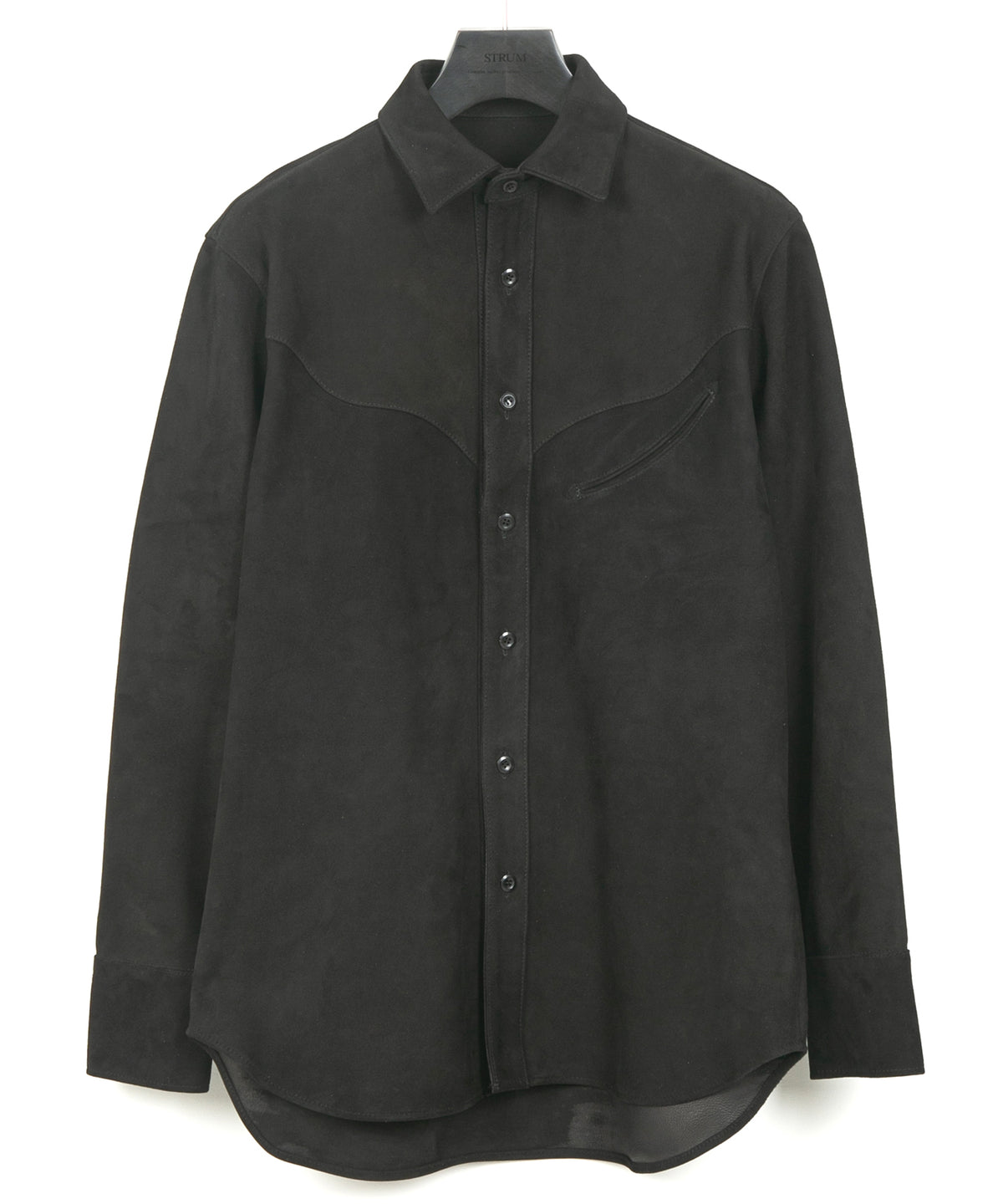 Sheepskin Suede EDDIE Western Shirt - BLACK