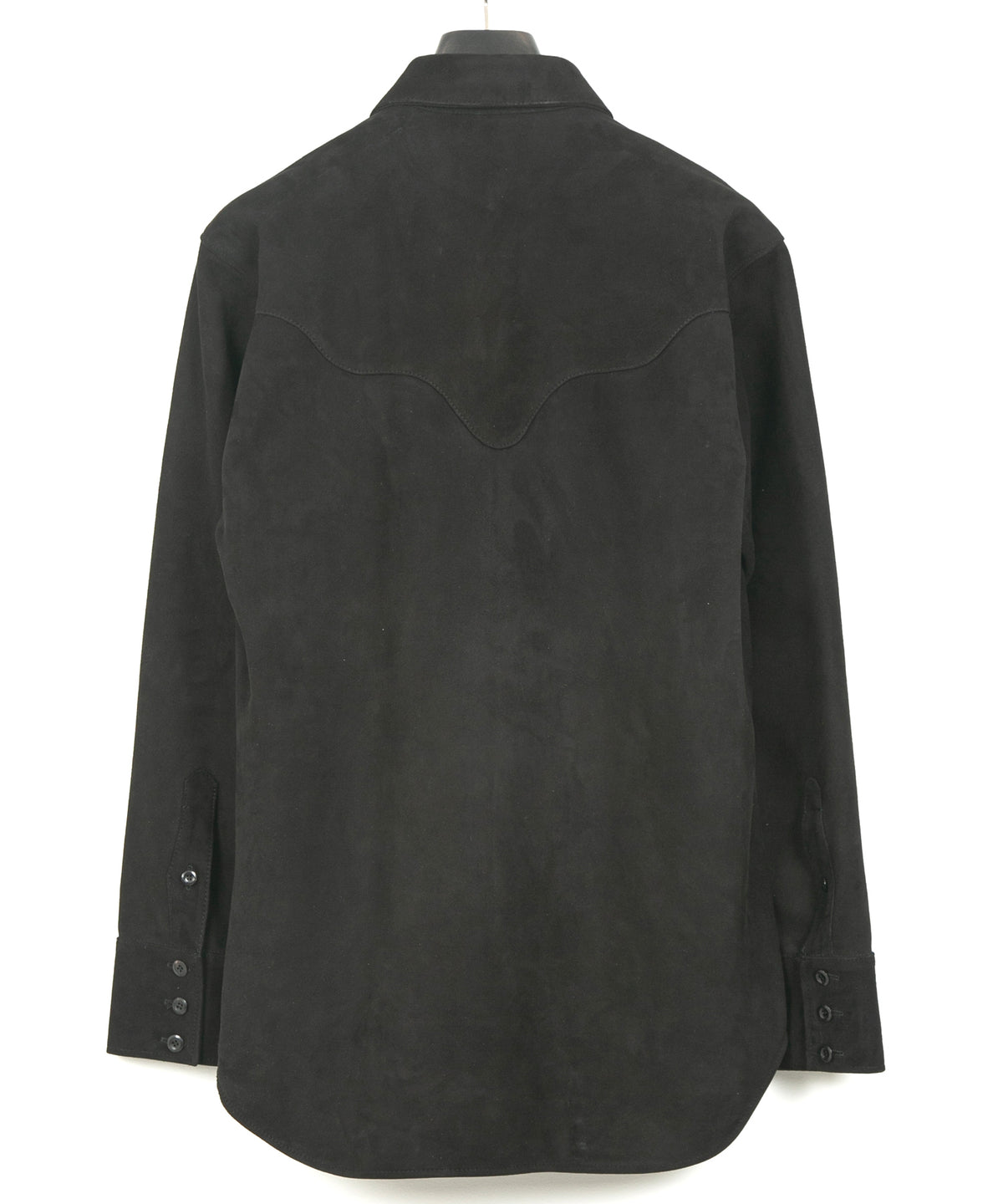 Sheepskin Suede EDDIE Western Shirt - BLACK