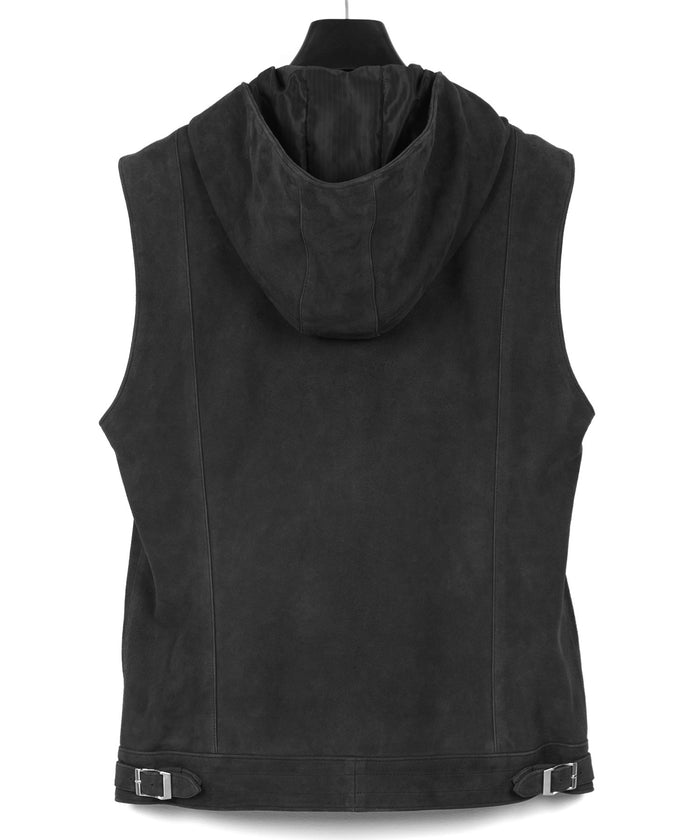 シープスエード SHARON フーディーベスト - BLACK