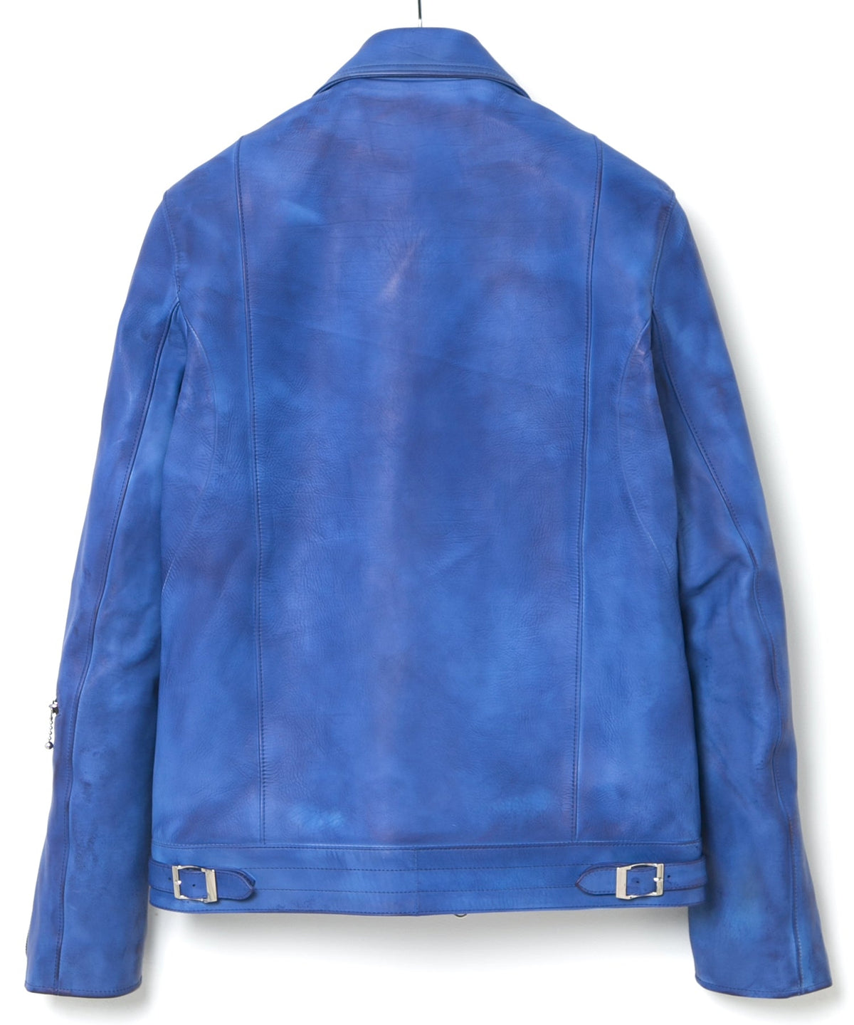 フルタンニン鞣し ジャパンカーフスキン Burning dyed - 燃焼製品染め SPEEDER ダブルライダースジャケット - ROYAL BLUE