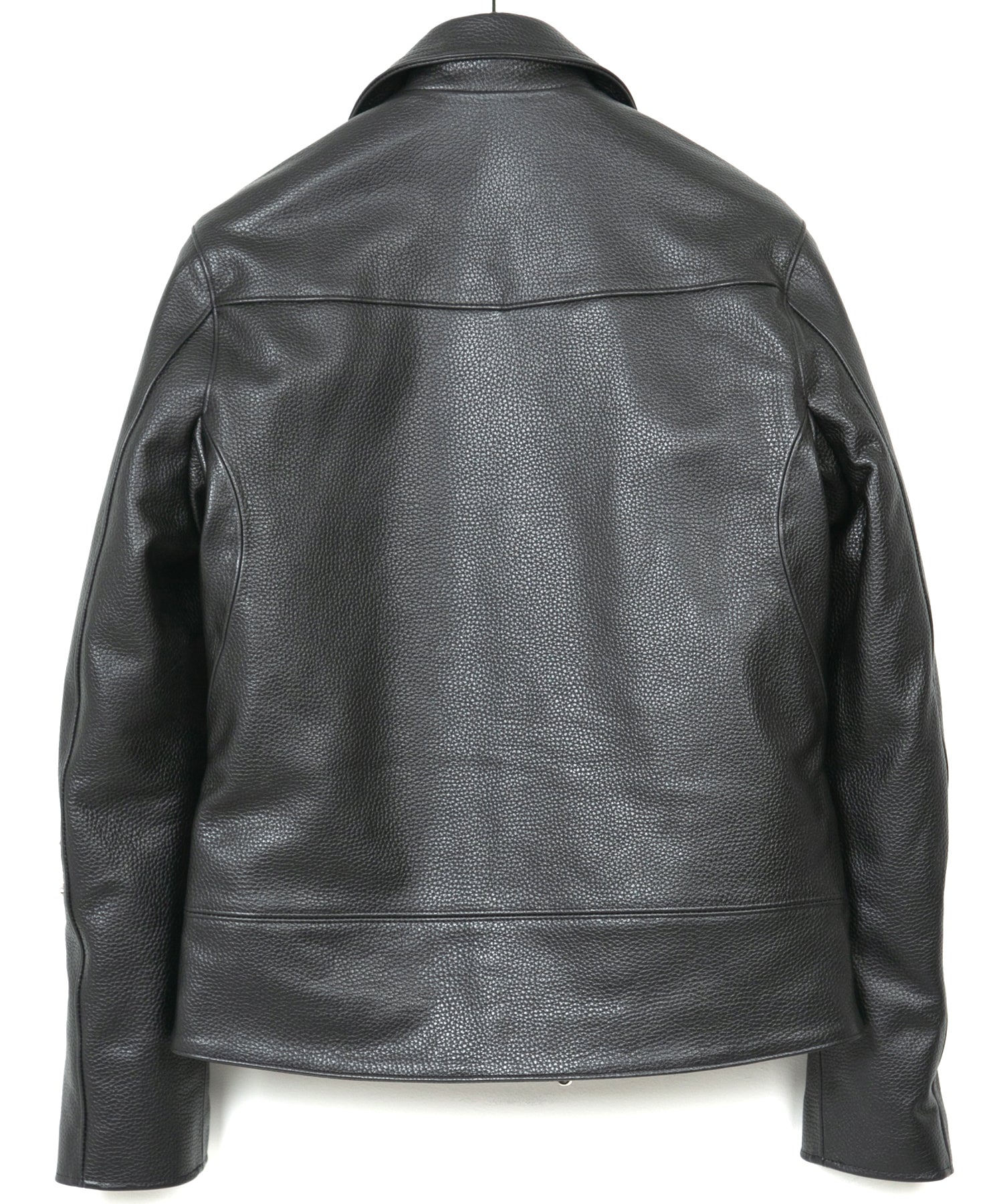 Load image into Gallery viewer, Chrome-tanned Embossed Shrunken Steer LIST Double Riders Jacket - BLACK