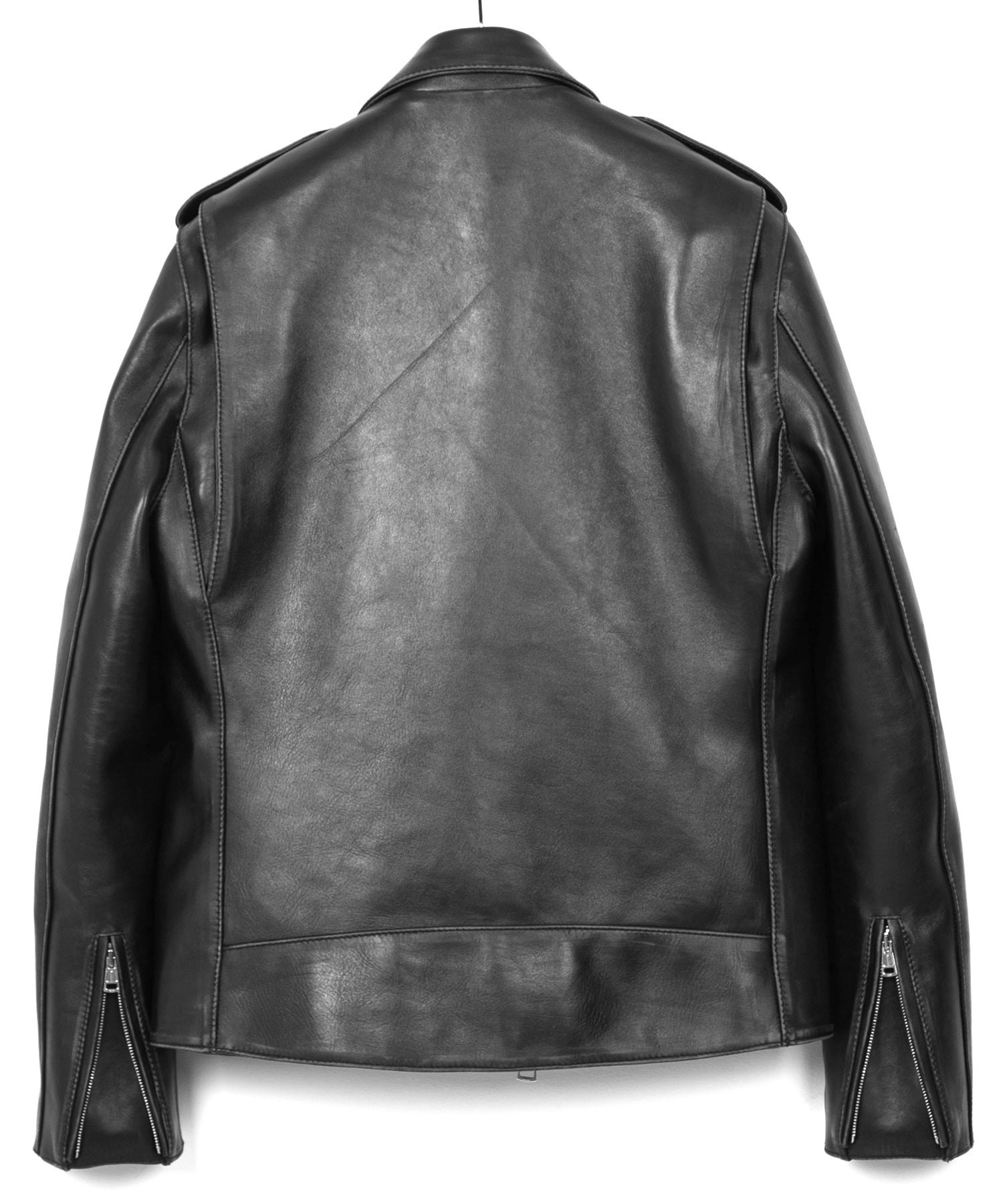 Load image into Gallery viewer, Combi tanned brown-core horsehide JOEY double rider&#39;s jacket (untreated) - BLACK