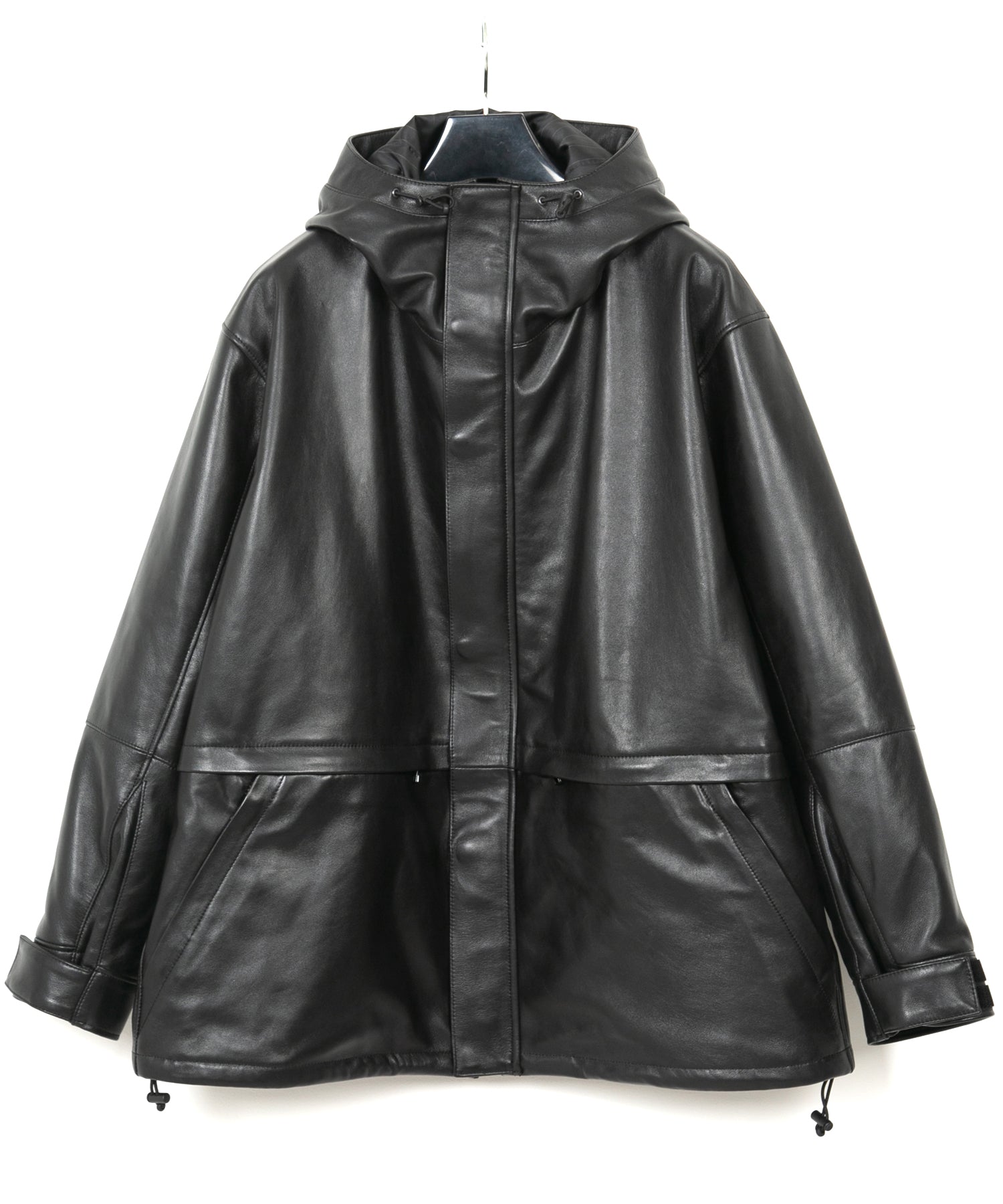 Load image into Gallery viewer, Full tanning waxed lambskin FORK mountain jacket - BLACK