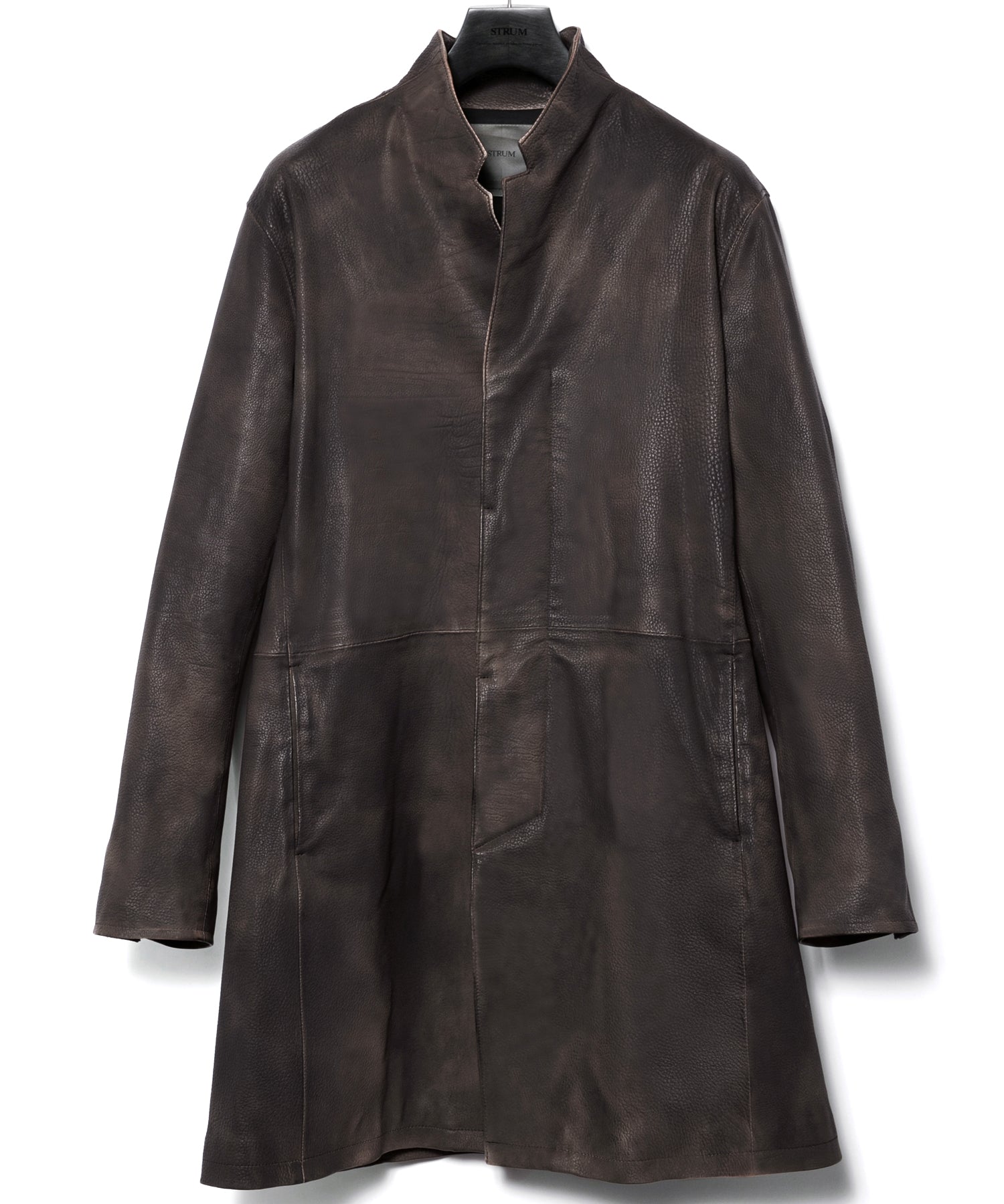 白鞣し × ベジタブルタンニン鞣し カーフ スキン Burning dyed - 燃焼