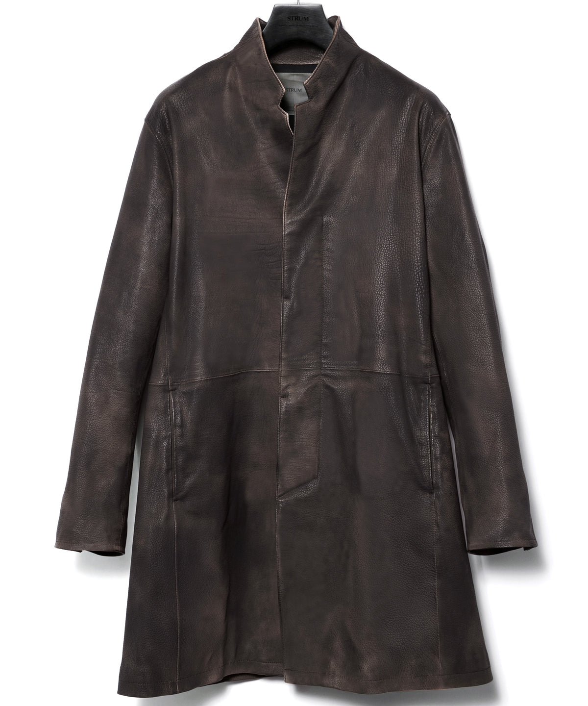 白鞣し × ベジタブルタンニン鞣し カーフ スキン Burning dyed - 燃焼製品染め SIXX ミドルコート - IRON RUST