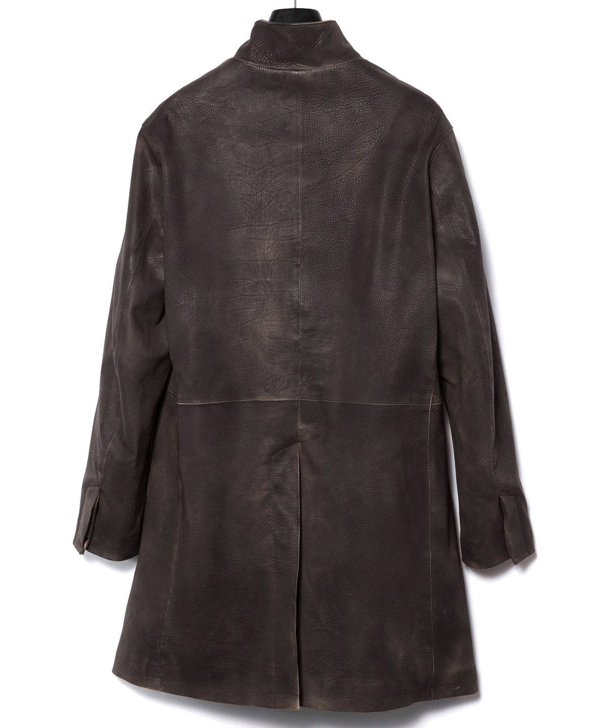 白鞣し × ベジタブルタンニン鞣し カーフ スキン Burning dyed - 燃焼製品染め SIXX ミドルコート - IRON RUST