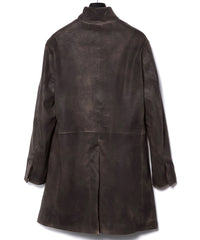 白鞣し × ベジタブルタンニン鞣し カーフ スキン Burning dyed - 燃焼製品染め SIXX ミドルコート - IRON RUST