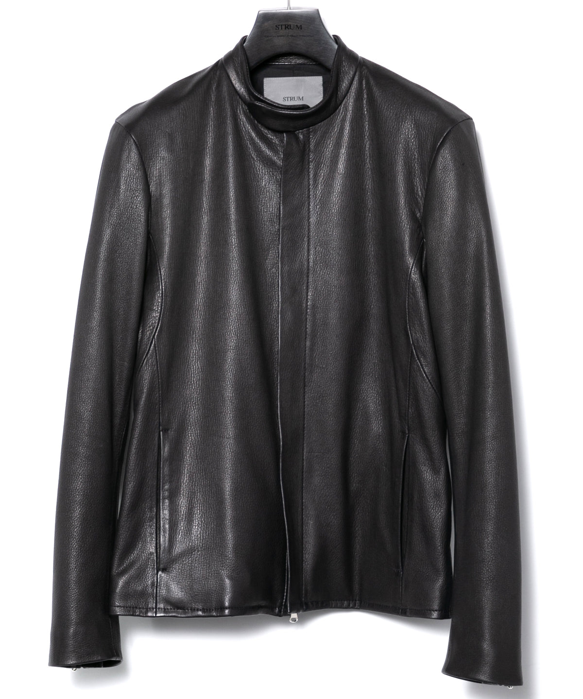 白鞣し 黒染め ディアスキン JUDE シングルライダースジャケット - BLACK