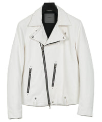 白鞣し ディアスキン  HI-FLYER ダブルライダースジャケット - WHITE