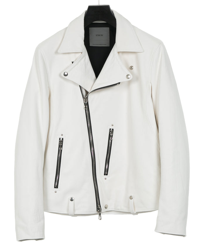 白鞣し ディアスキン  HI-FLYER ダブルライダースジャケット - WHITE