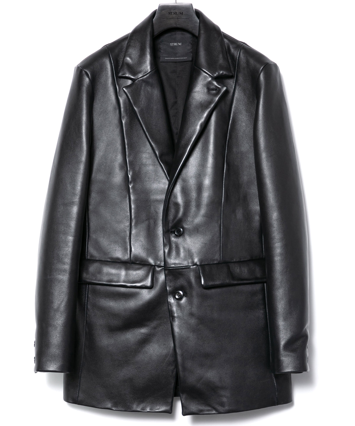 モンゴル ラム ASH [DARK] テーラードジャケット - BLACK