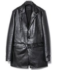 モンゴル ラム ASH [DARK] テーラードジャケット - BLACK