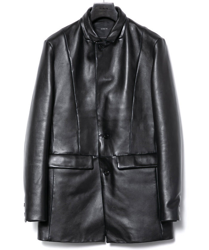 モンゴル ラム ASH [DARK] テーラードジャケット - BLACK