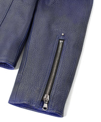 フルベジタブルタンニン鞣し イタリアン シュリンク ダブルショルダー 燃焼製品染め Burning Dyed  HI-FLYER Grande Fit ダブルライダースジャケット - ASH AZU