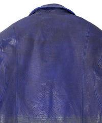 フルベジタブルタンニン鞣し イタリアン シュリンク ダブルショルダー 燃焼製品染め Burning Dyed  HI-FLYER Grande Fit ダブルライダースジャケット - ASH AZU