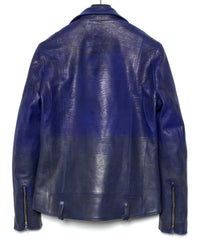 フルベジタブルタンニン鞣し イタリアン シュリンク ダブルショルダー 燃焼製品染め Burning Dyed  HI-FLYER Grande Fit ダブルライダースジャケット - ASH AZU