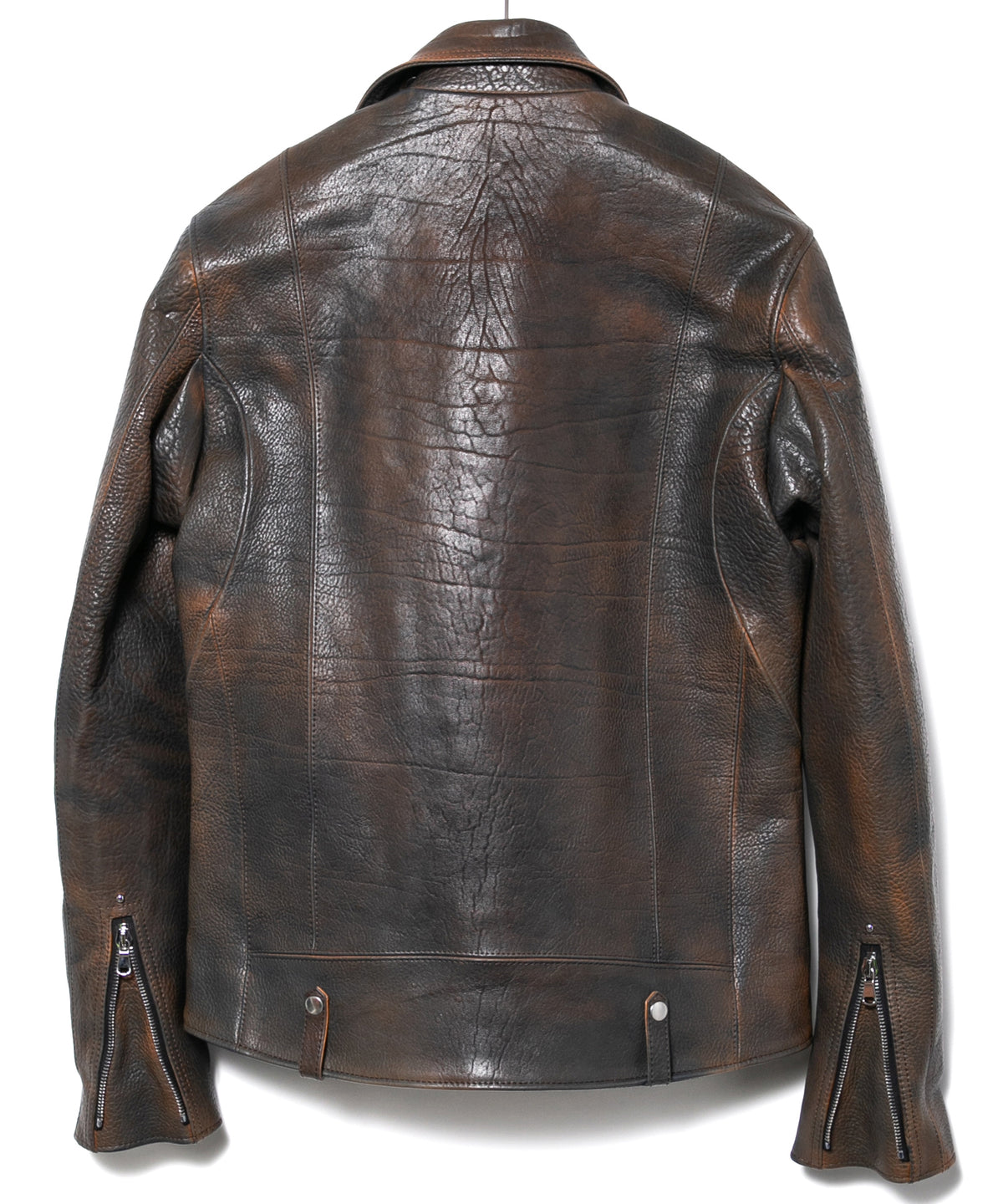 フルベジタブルタンニン鞣し イタリアン シュリンク ダブルショルダー 燃焼製品染め Burning Dyed  HI-FLYER Grande Fit ダブルライダースジャケット - NIGHTFALL NAVY