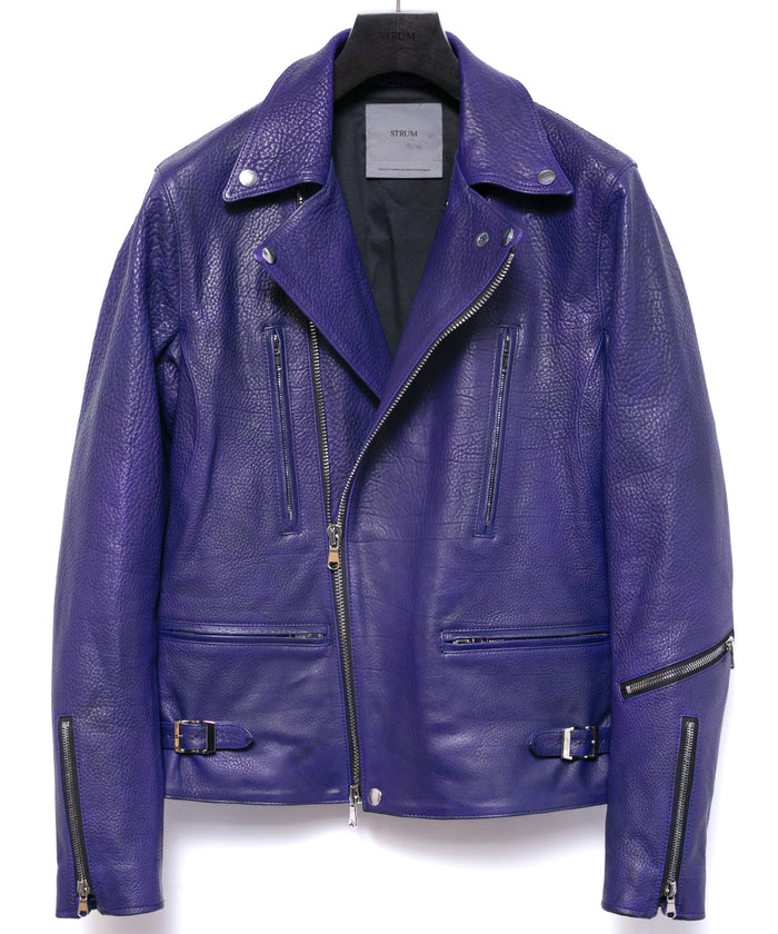 フルベジタブルタンニン鞣し イタリアン シュリンク ダブルショルダー Burning Dyed（燃焼製品染め）LIST ダブルライダースジャケット- CATHEDRAL