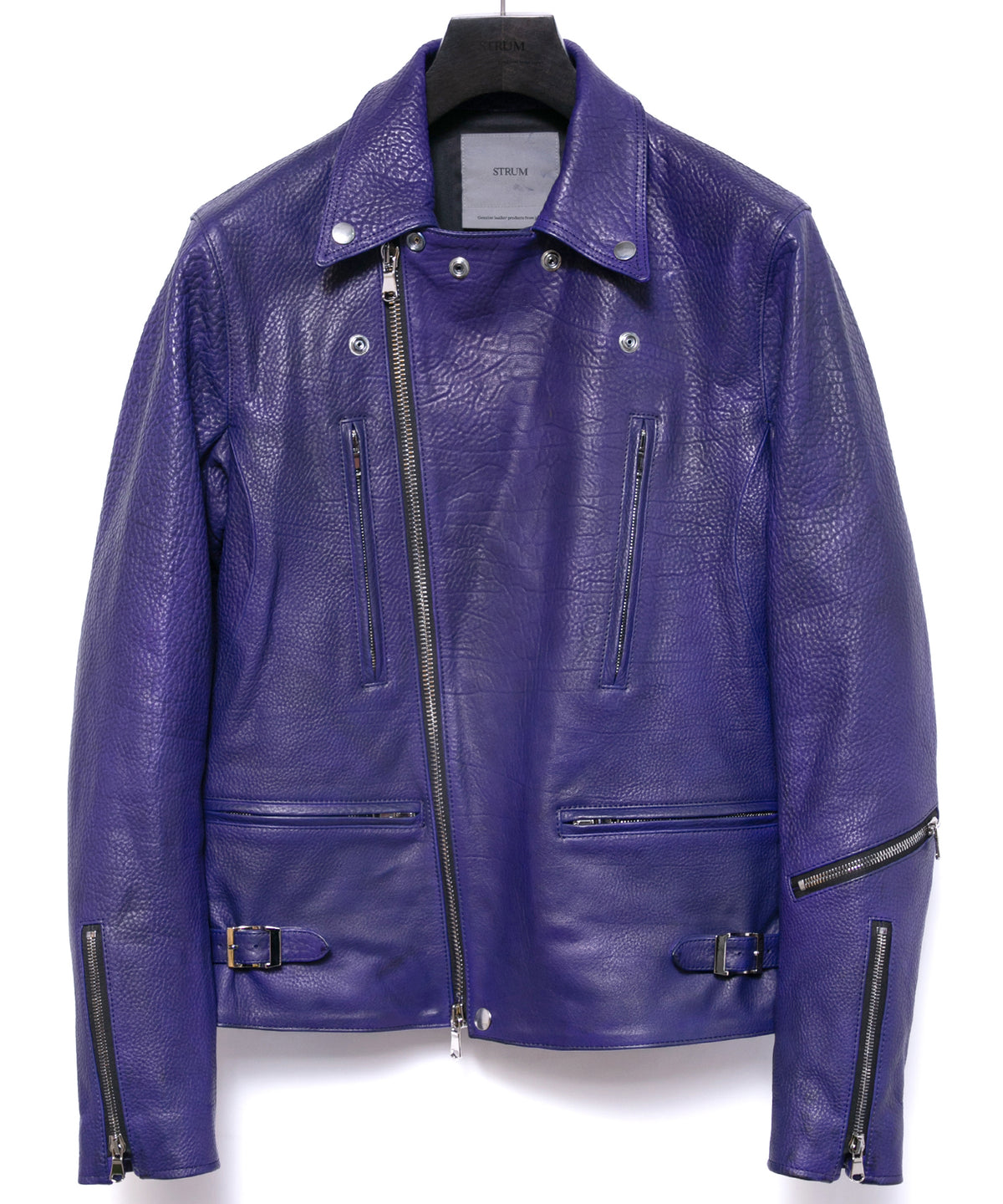 フルベジタブルタンニン鞣し イタリアン シュリンク ダブルショルダー Burning Dyed（燃焼製品染め）LIST ダブルライダースジャケット- CATHEDRAL