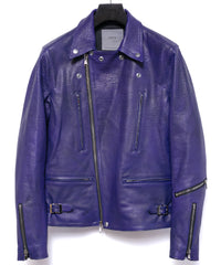 フルベジタブルタンニン鞣し イタリアン シュリンク ダブルショルダー Burning Dyed（燃焼製品染め）LIST ダブルライダースジャケット- CATHEDRAL