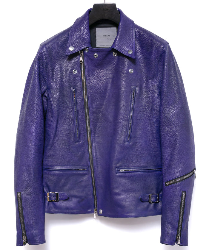 フルベジタブルタンニン鞣し イタリアン シュリンク ダブルショルダー Burning Dyed（燃焼製品染め）LIST ダブルライダースジャケット- CATHEDRAL