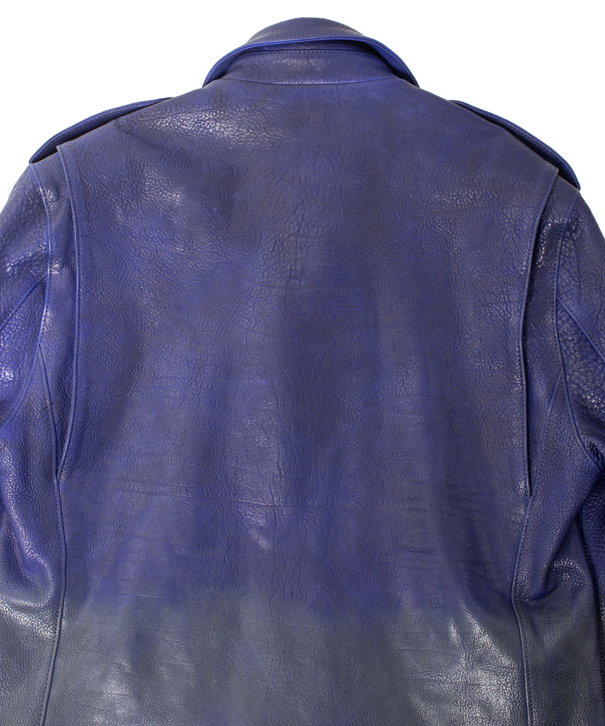 フルベジタブルタンニン鞣し イタリアン シュリンク ダブルショルダー 燃焼製品染め Burning Dyed  JOEY ダブルライダースジャケット - ASH AZU