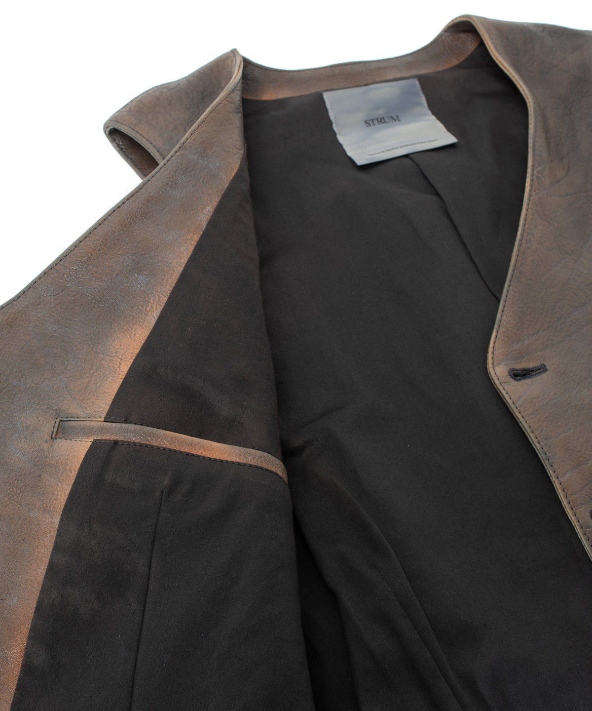 フルベジタブルタンニン鞣し イタリアン シュリンク ダブルショルダー 燃焼製品染め Burning Dyed  ROVER ベスト - NIGHTFALL NAVY