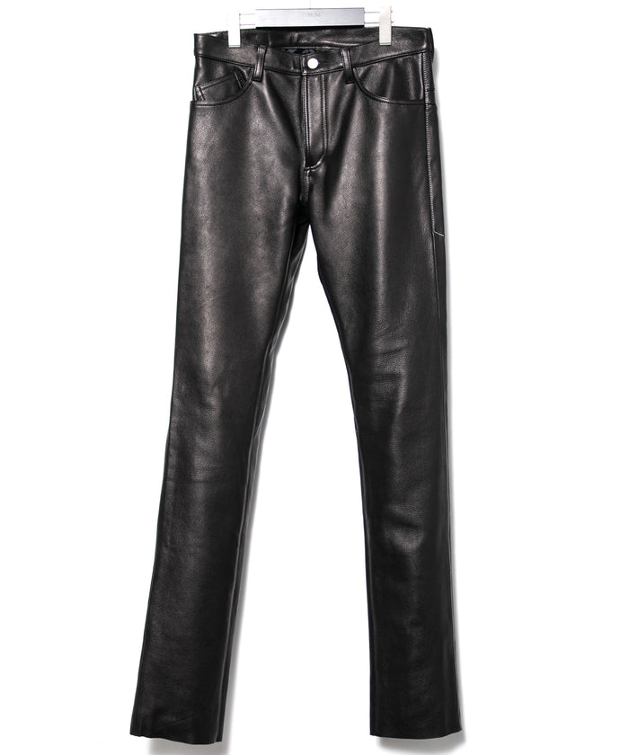 ジャパン ウォッシャブル カウハイド LAD GEAR 5ポケットパンツ - BLACK