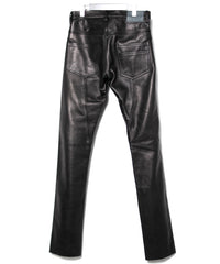 ジャパン ウォッシャブル カウハイド LAD GEAR 5ポケットパンツ - BLACK