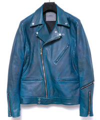 Hybrid Vegetable Tanned Calfskin Garment Burning Dyed SPEEDER Double Riders - DARK VIRIDIAN