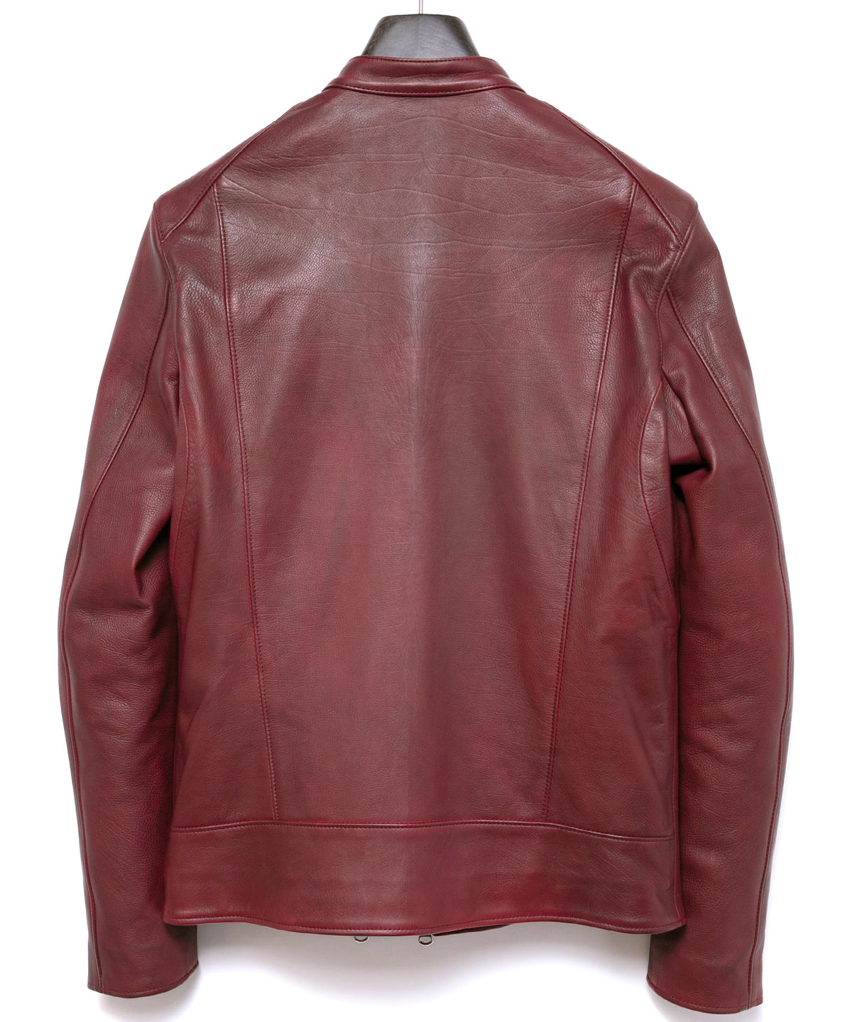 ハイブリッド タンニン鞣し カーフスキン Burning Dyed（燃焼製品染め）GHOST ダブルライダースジャケット- BURN RED