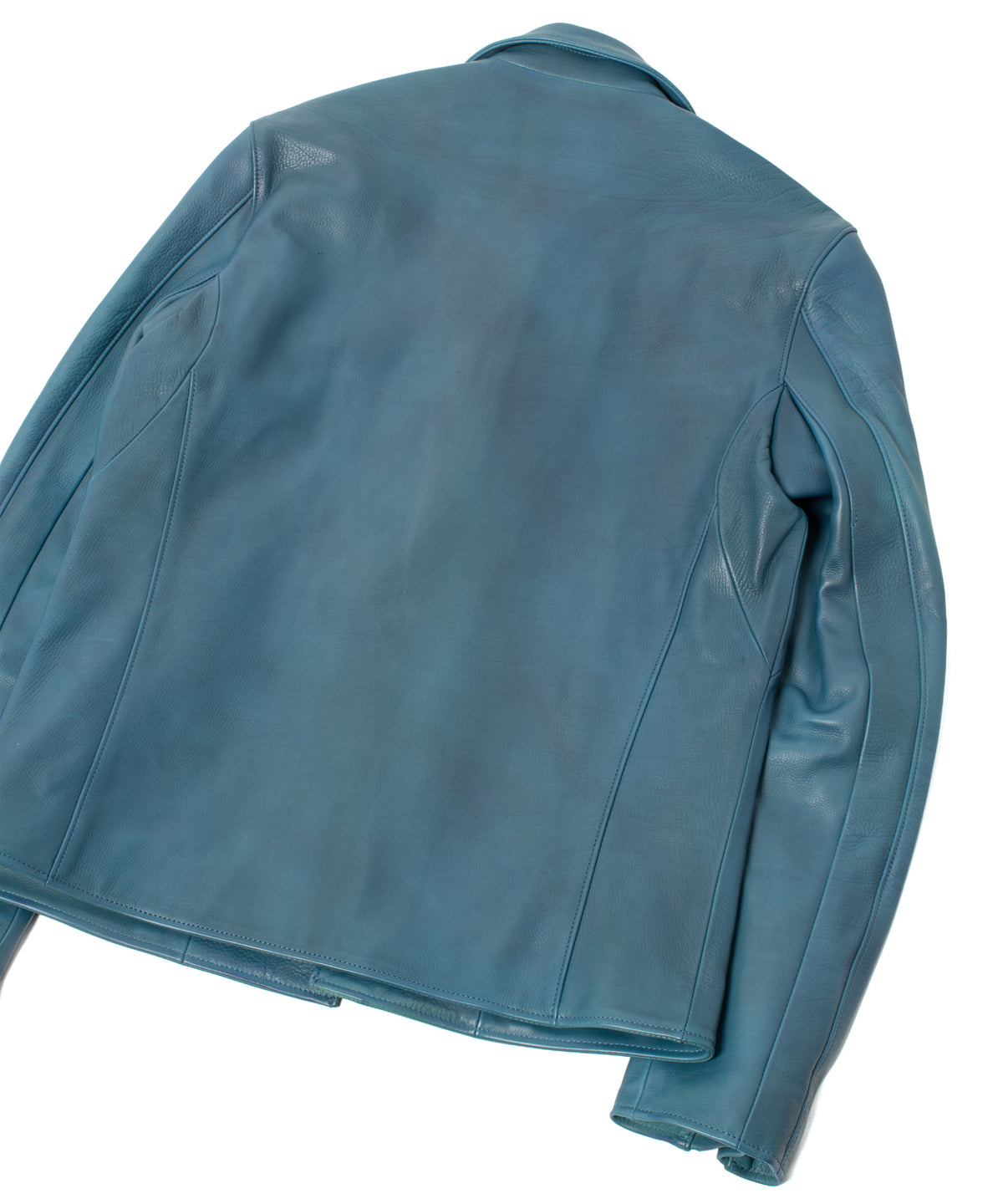 Hybrid Vegetable Tanned Calf Skin Garment Burning Dyed Double Riders - Dark Viridian