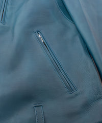 Hybrid Vegetable Tanned Calf Skin Garment Burning Dyed Double Riders - Dark Viridian
