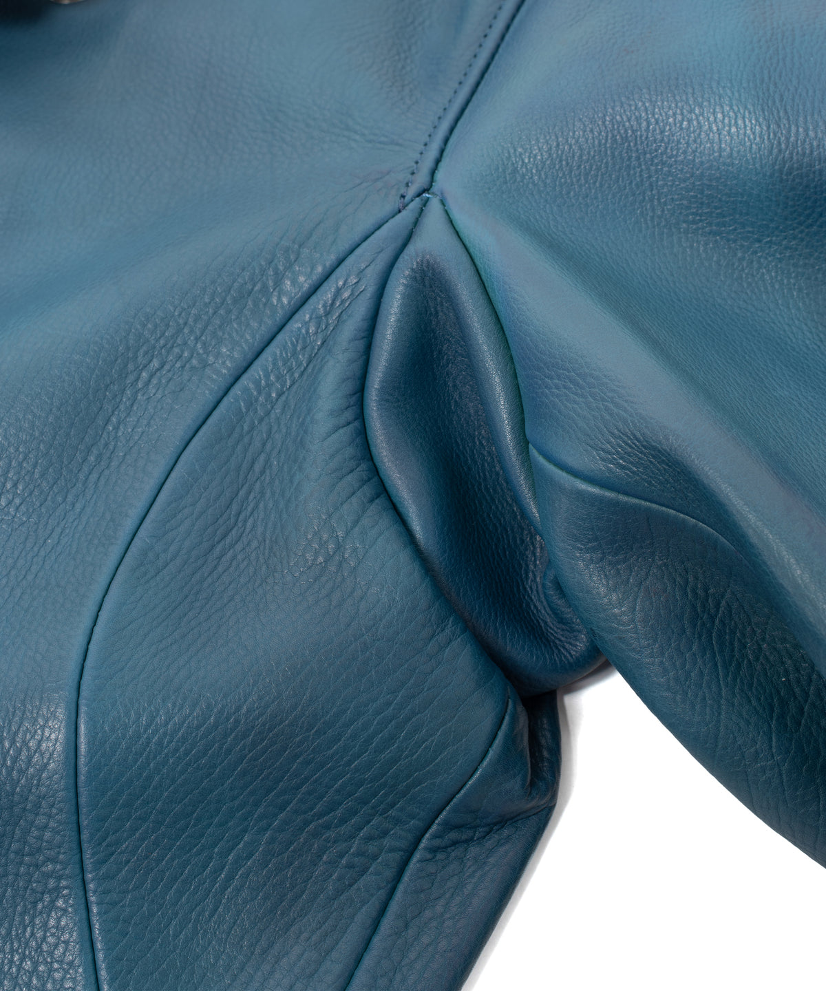 Hybrid Vegetable Tanned Calf Skin Garment Burning Dyed Double Riders - Dark Viridian